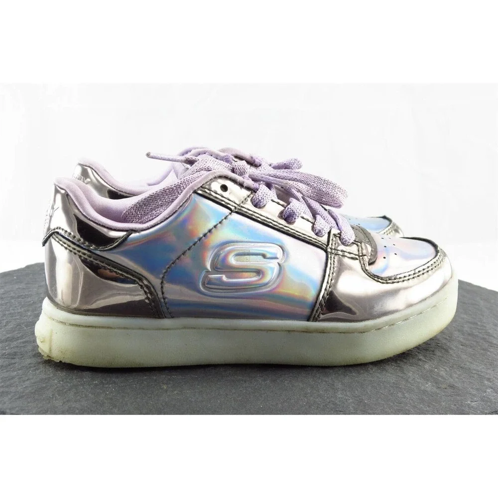 Skechers Toddler Girls 12 Medium Silver Fashion Sneakers‎ Synthetic